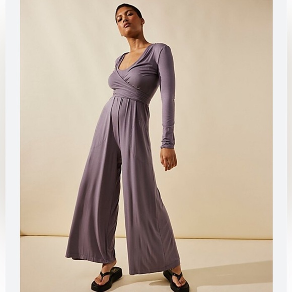 Free People Pants - Free People Purple Taupe Jumpsuit Set